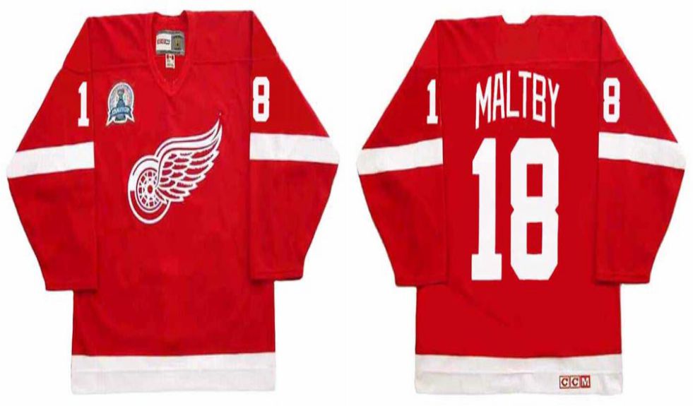 2019 Men Detroit Red Wings 18 Maltby Red CCM NHL jerseys